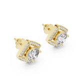 4.028 CT Round Cut Moissanite Studs in 9K Gold/925 Silver|WOKE