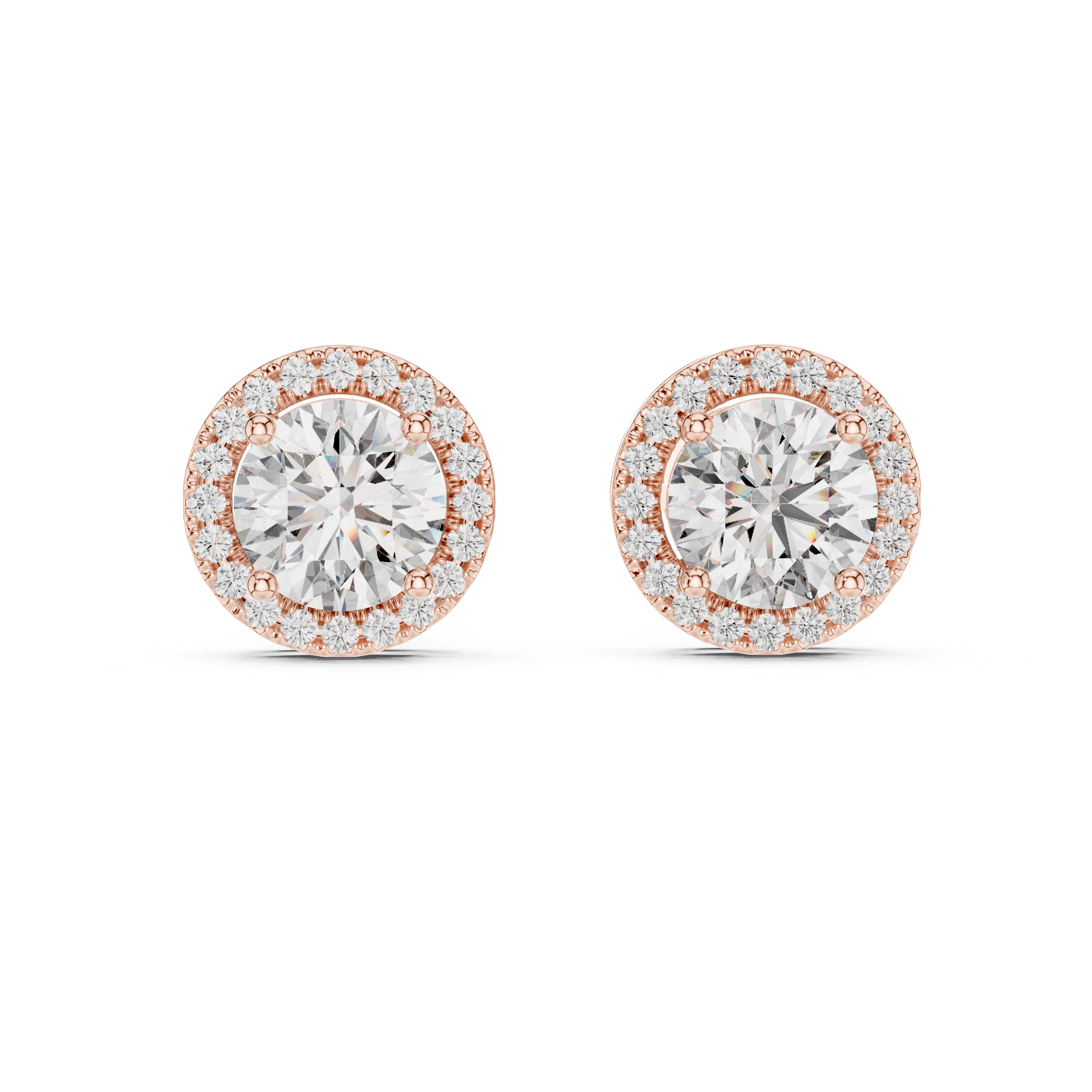 2.9 Ct Round Moissanite Studs in 9K Gold/925 Silver |WOKE