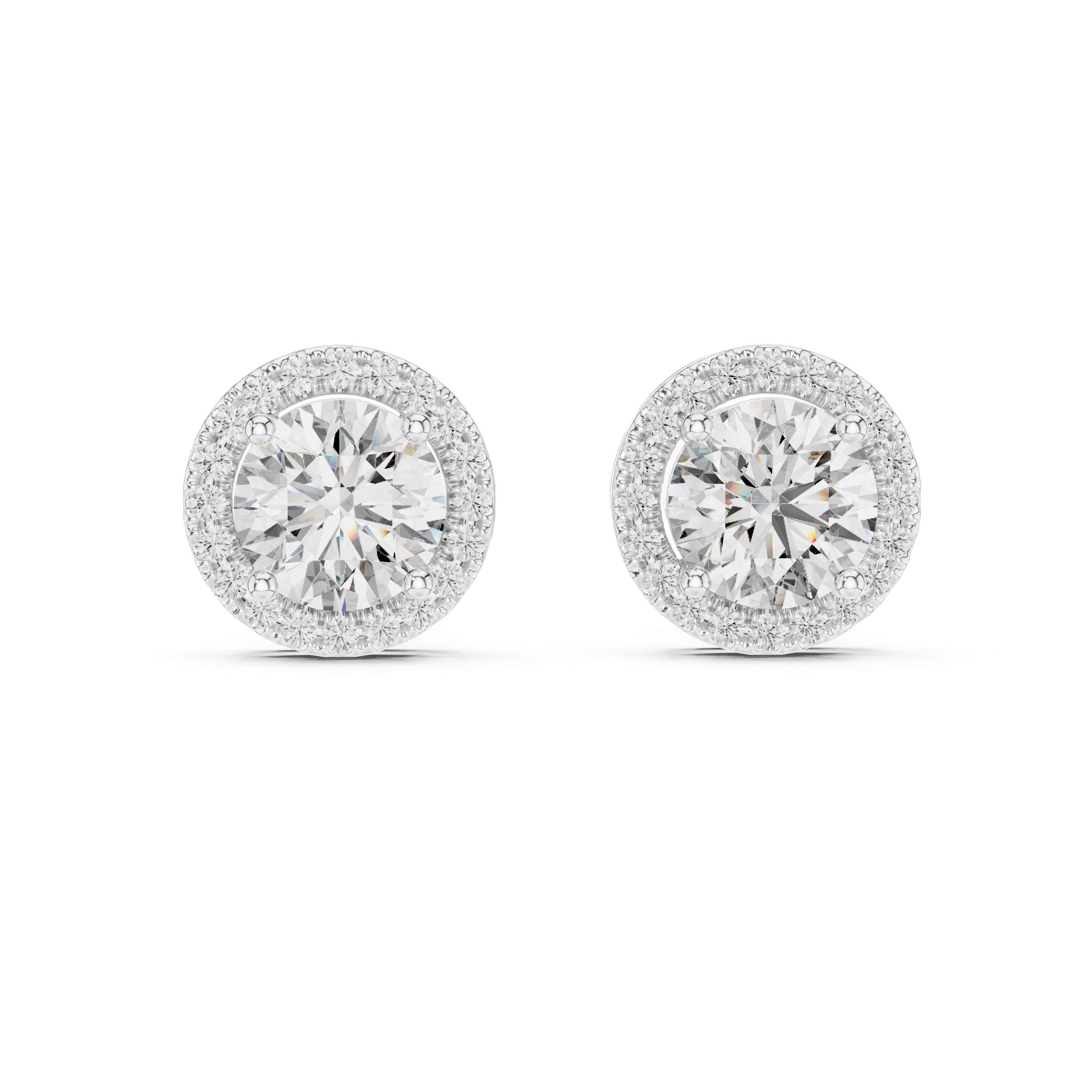 2.9 Ct Round Moissanite Studs in 9K Gold/925 Silver |WOKE