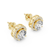 2.9 Ct Round Moissanite Studs in 9K Gold/925 Silver |WOKE