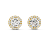 2.9 Ct Round Moissanite Studs in 9K Gold/925 Silver |WOKE