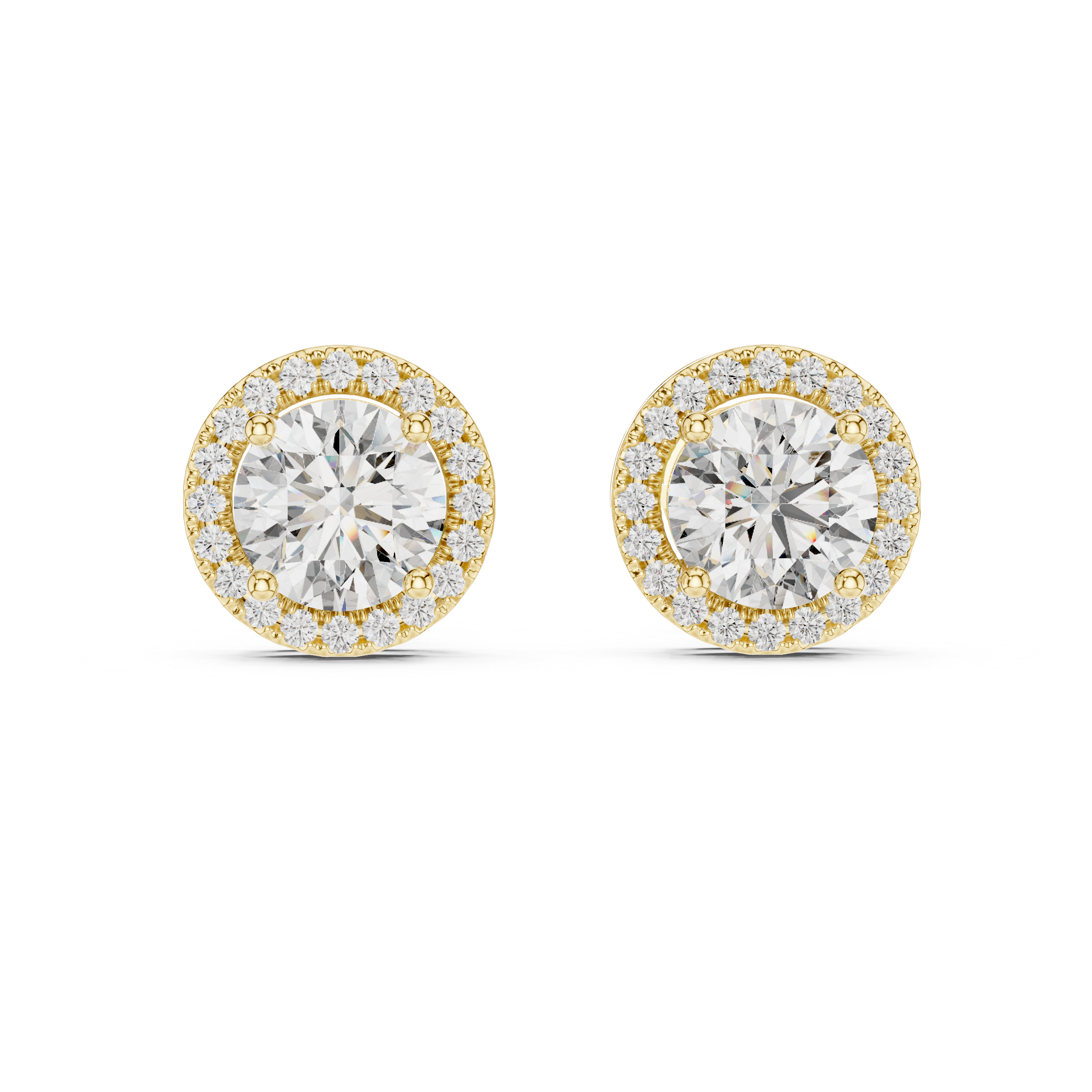 2.9 Ct Round Moissanite Studs in 9K Gold/925 Silver |WOKE