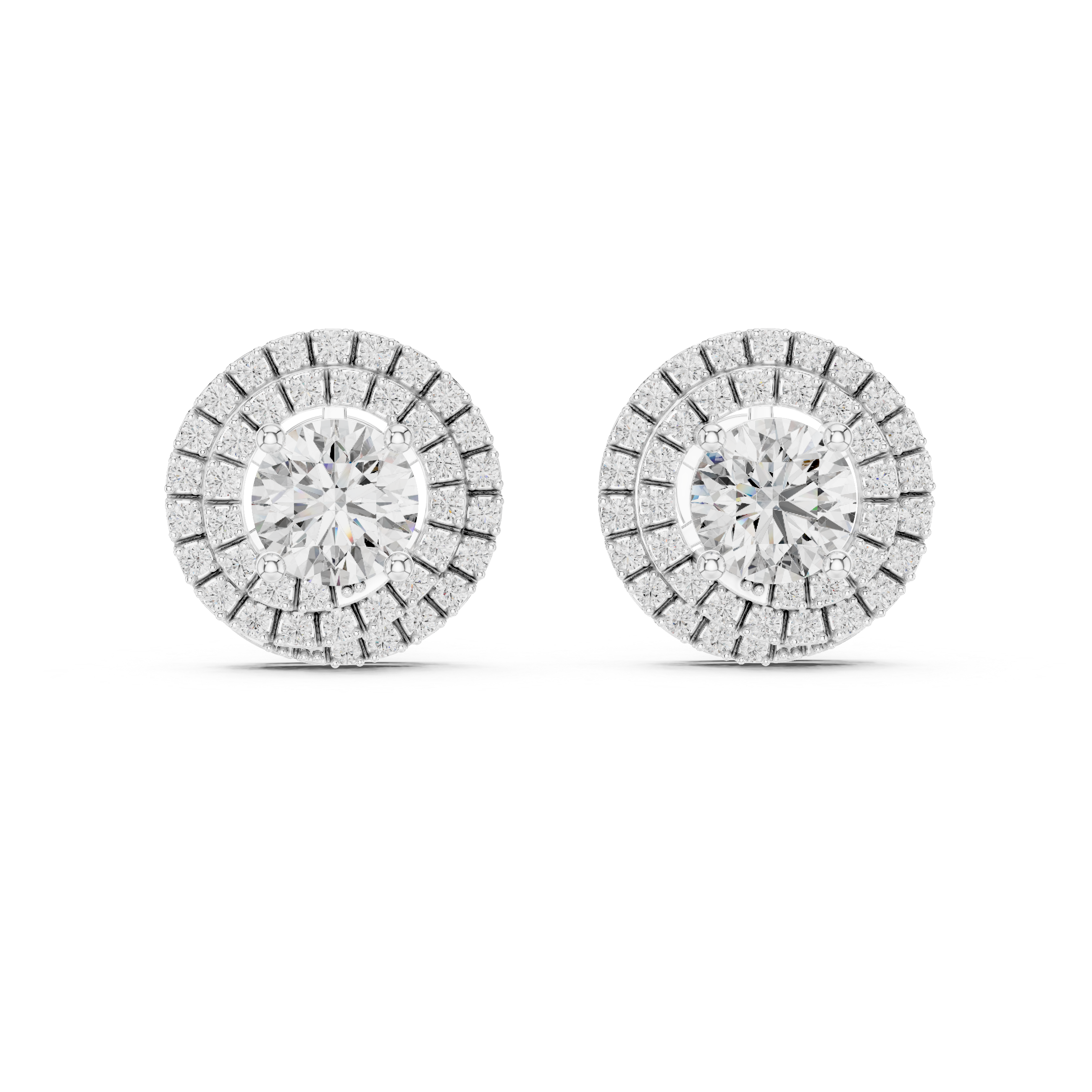 3.42 CT Round Moissanite Stud in 9K Gold/925 Silver | WOKE