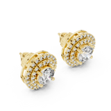 3.42 CT Round Moissanite Stud in 9K Gold/925 Silver | WOKE
