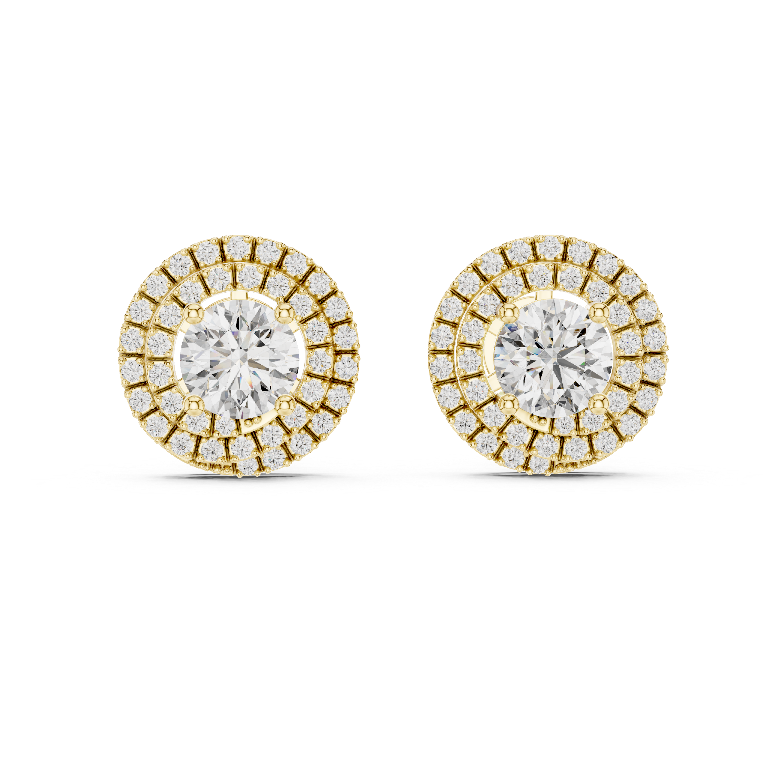 3.42 CT Round Moissanite Stud in 9K Gold/925 Silver | WOKE
