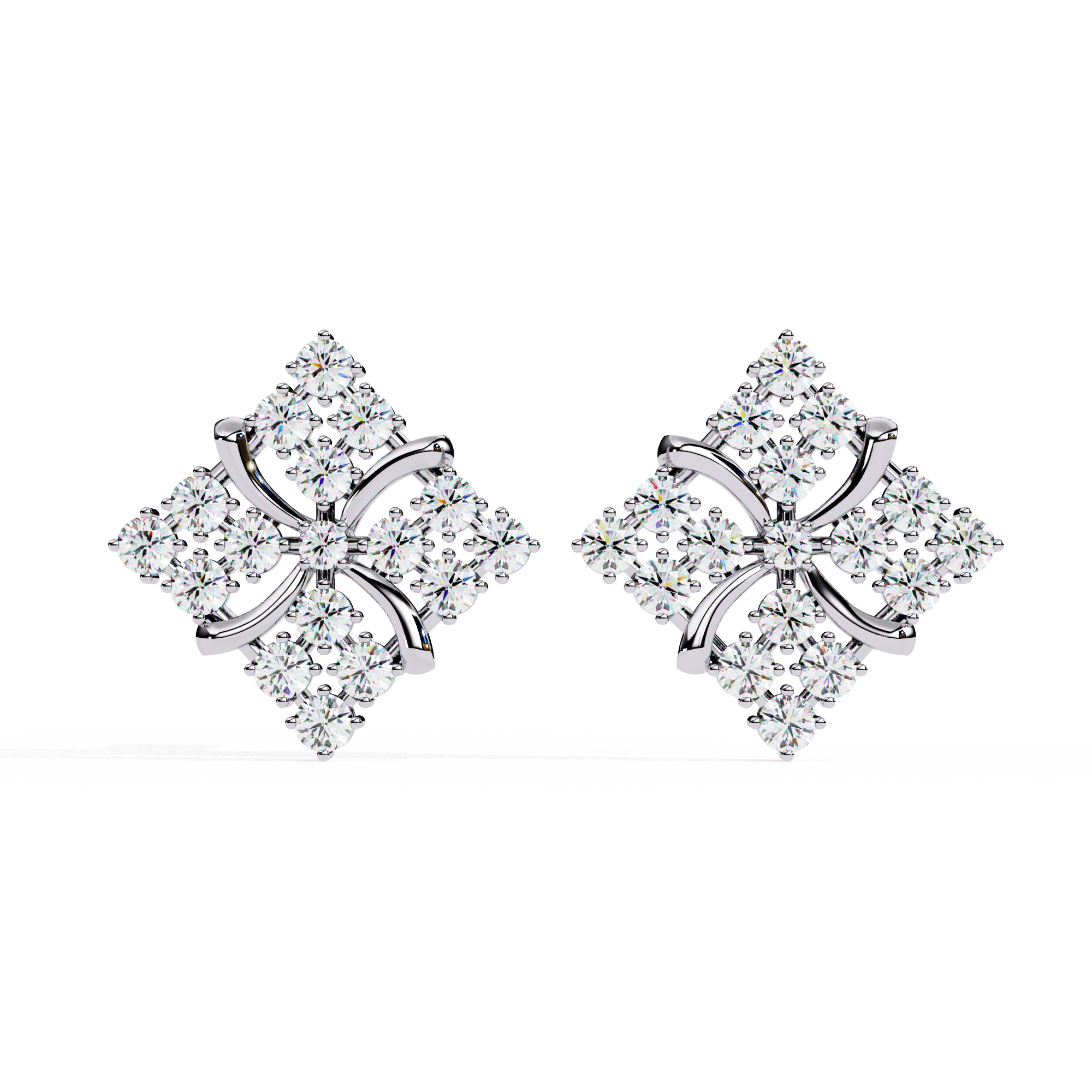 WOKE™ Micro princess set lab grown diamond studs in 14k Gold