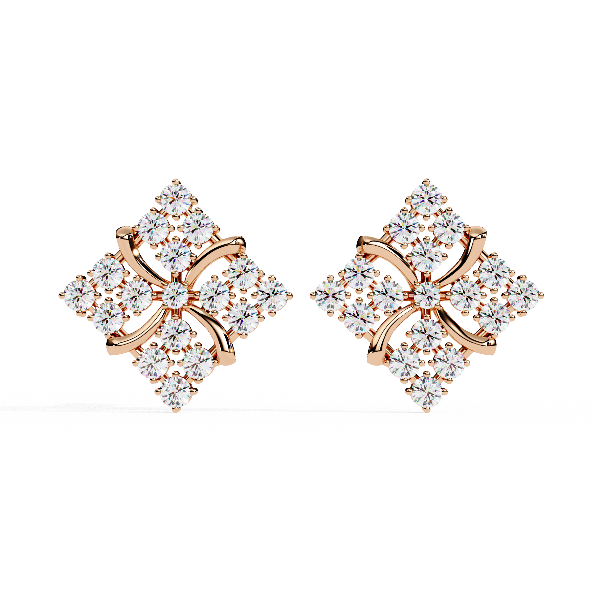 WOKE™ Micro princess set lab grown diamond studs in 14k Gold