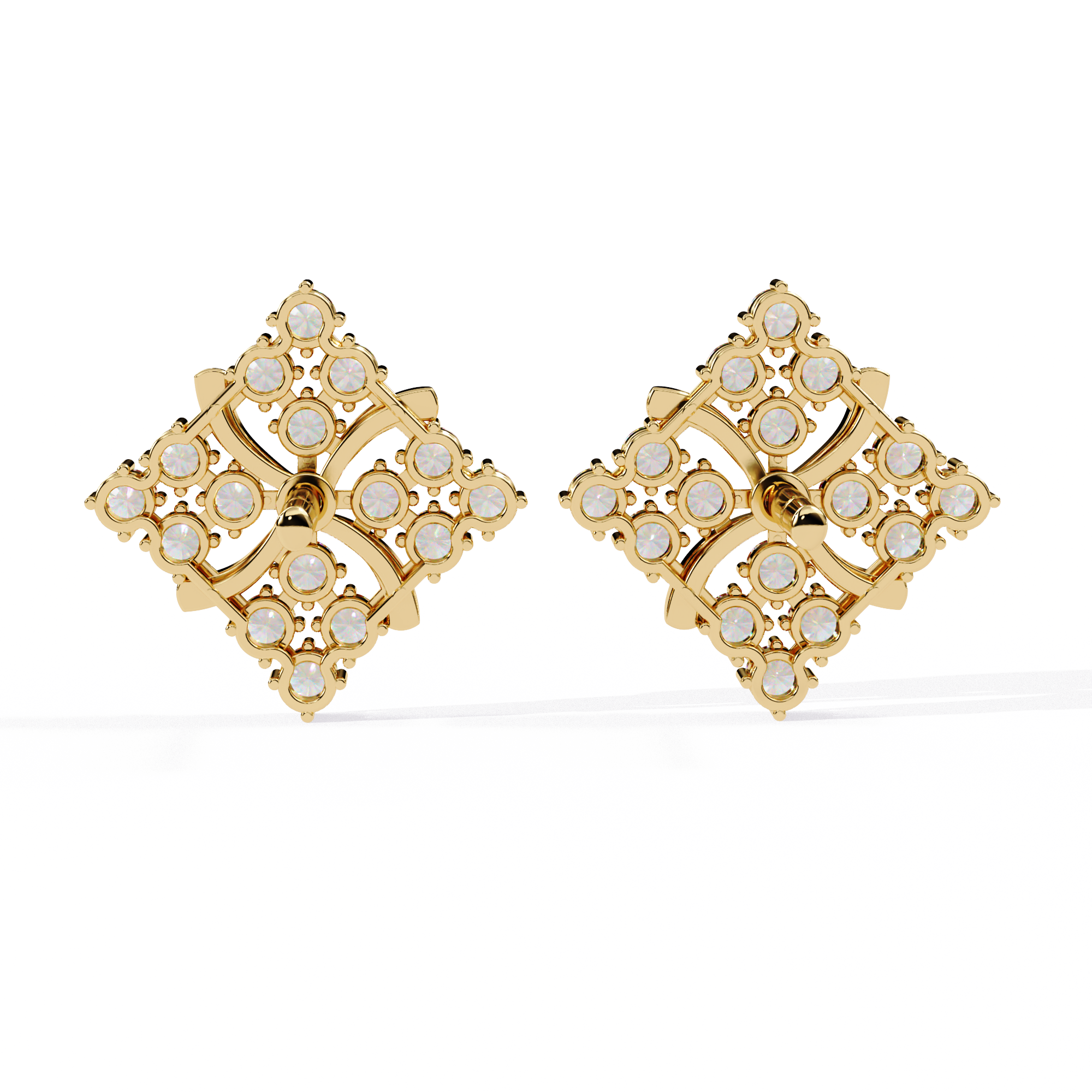 WOKE™ Micro princess set lab grown diamond studs in 14k Gold