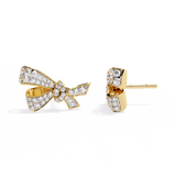 WOKE™ Sleek BOW lab grown diamond studs in 14k Gold