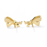 WOKE™ Sleek BOW lab grown diamond studs in 14k Gold