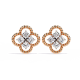 WOKE™ Stars lab grown diamond with pearls studs in 14k Gold