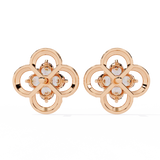 WOKE™ Stars lab grown diamond with pearls studs in 14k Gold