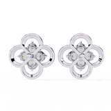WOKE™ Stars lab grown diamond with pearls studs in 14k Gold