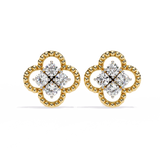 WOKE™ Stars lab grown diamond with pearls studs in 14k Gold