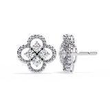 WOKE™ Stars lab grown diamond with pearls studs in 14k Gold