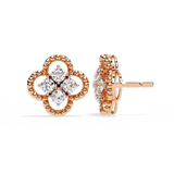 WOKE™ Stars lab grown diamond with pearls studs in 14k Gold