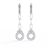WOKE™ Link Moissanite dangler Hoop in 14k Gold