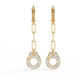 WOKE™ Link Moissanite dangler Hoop in 14k Gold
