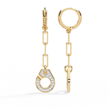 WOKE™ Link Moissanite dangler Hoop in 14k Gold