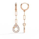 WOKE™ Link Moissanite dangler Hoop in 14k Gold