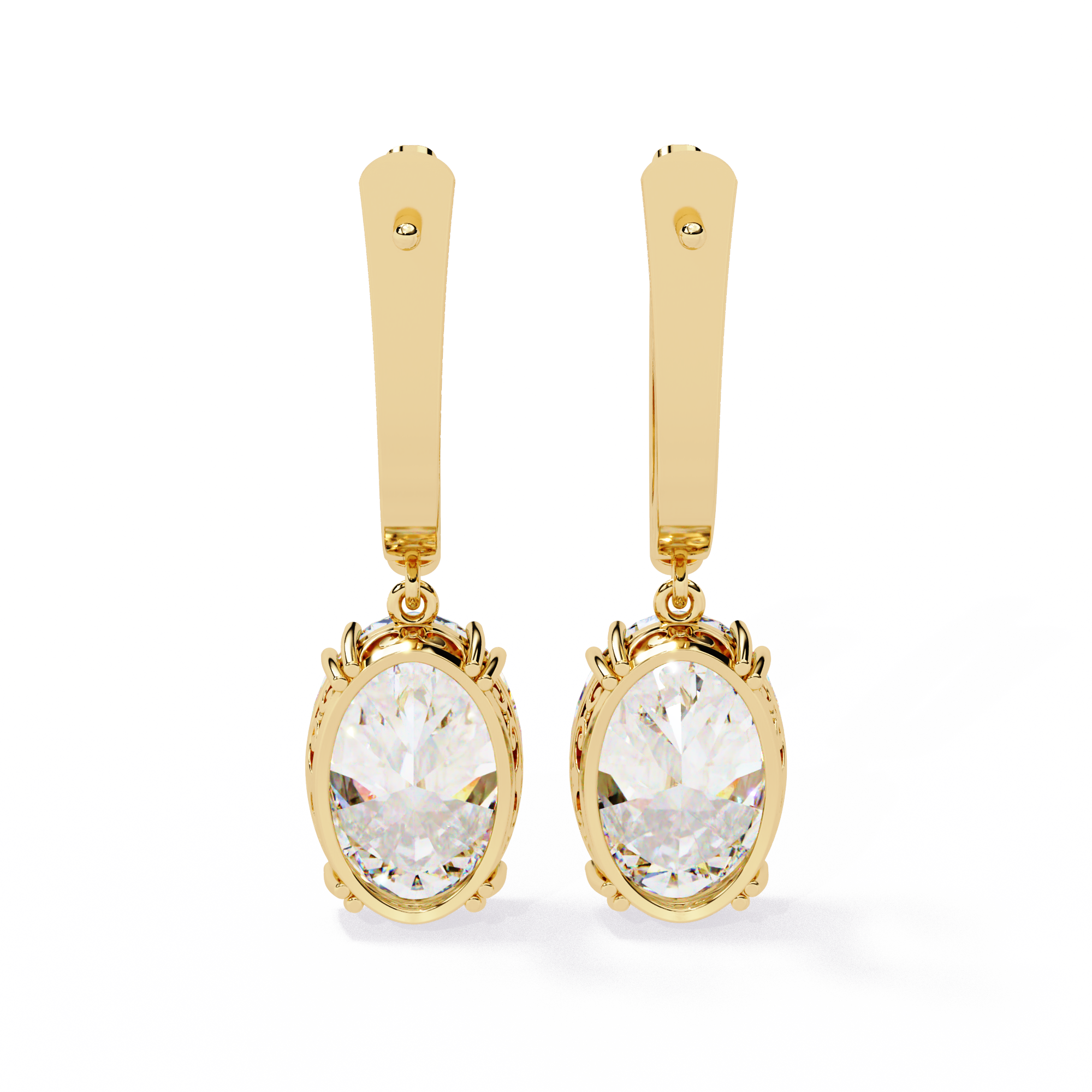 "HANG"  Oval Moissanite Bali in 925 Silver/9k Gold