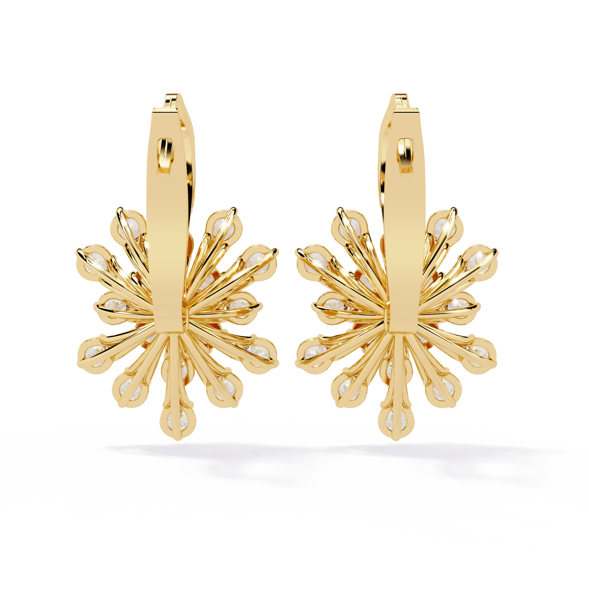 WOKE™ Scatter flower lab grown diamond Fish lock Bali in 14k Gold