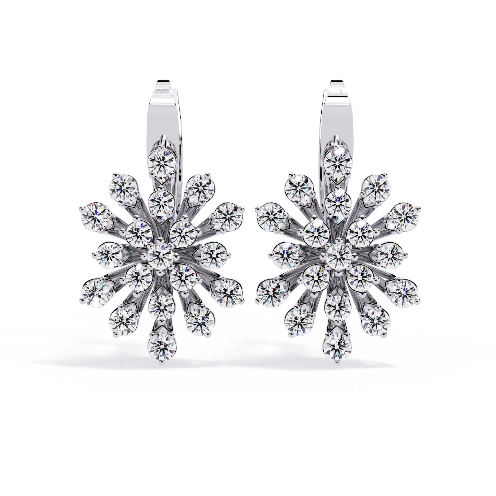 WOKE™ Scatter flower lab grown diamond Fish lock Bali in 14k Gold