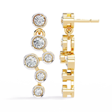 WOKE™ Flowing bezel lab grown diamond eariings in 14k Gold