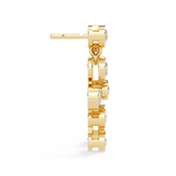 WOKE™ Flowing bezel lab grown diamond eariings in 14k Gold