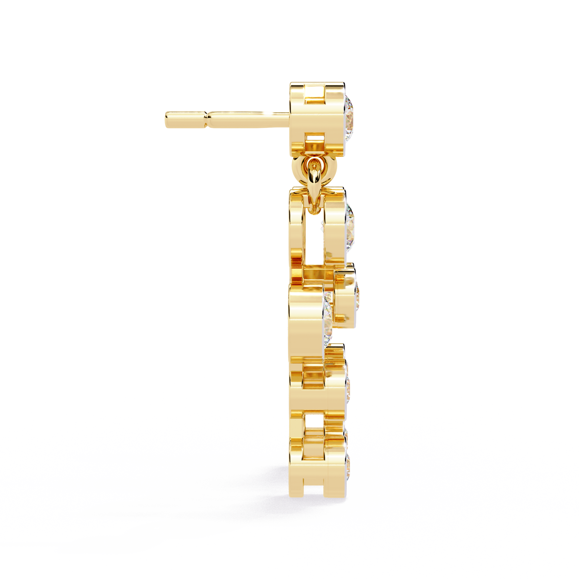 WOKE™ Flowing bezel lab grown diamond eariings in 14k Gold