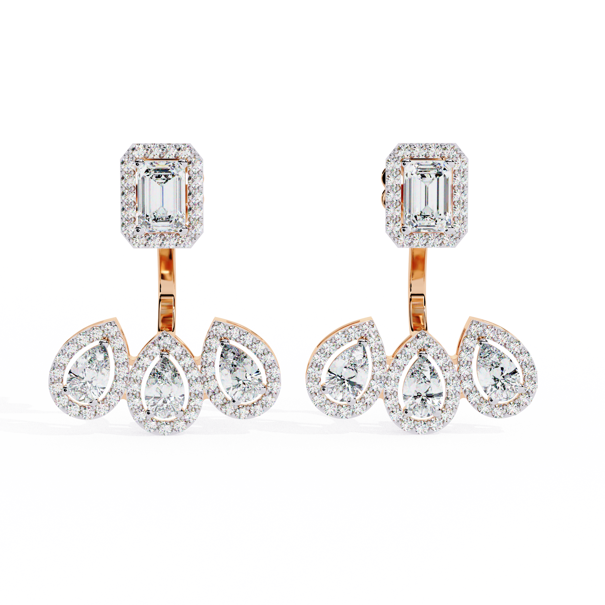 WOKE™ 2 in 1 2.9CT  Moissanite earrings in 925 Silver/9K Gold