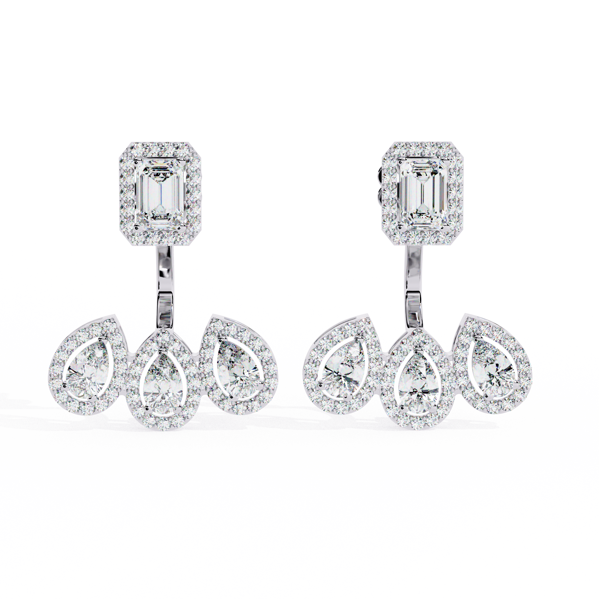 WOKE™ 2 in 1 2.9CT  Moissanite earrings in 925 Silver/9K Gold