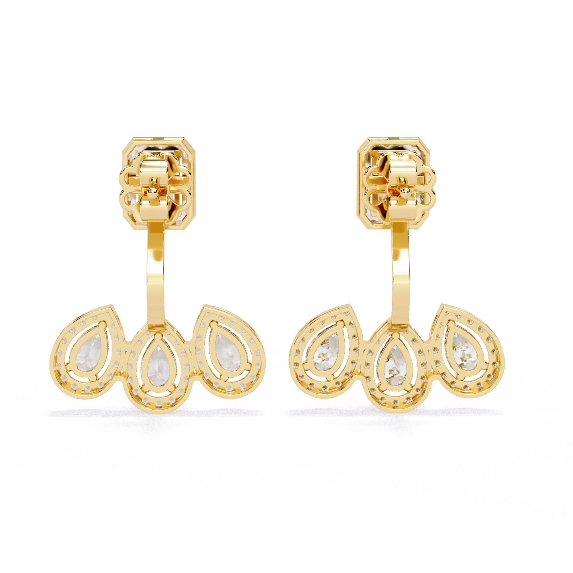 WOKE™ 2 in 1 2.9CT  Moissanite earrings in 925 Silver/9K Gold