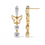 WOKE™ .88 CT  Moissanite butterfly earrrings in 14k Gold (Copy)