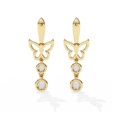 WOKE™ .88 CT  Moissanite butterfly earrrings in 14k Gold (Copy)