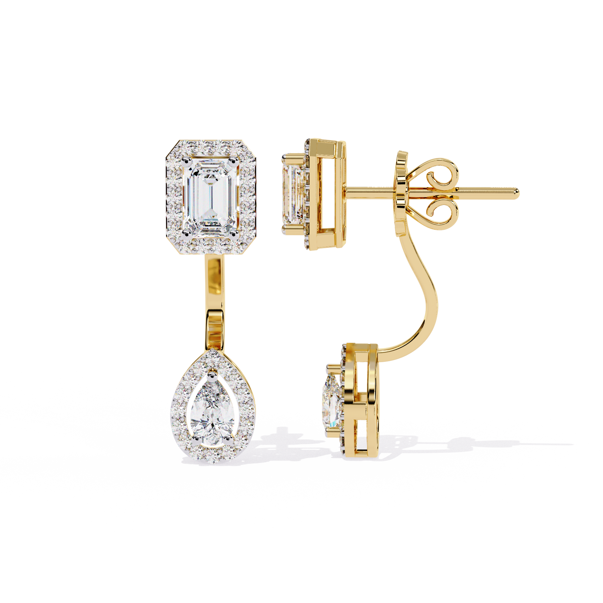 WOKE™ 1.58 CT Moissanite earrings in 925 Silver/9KGold