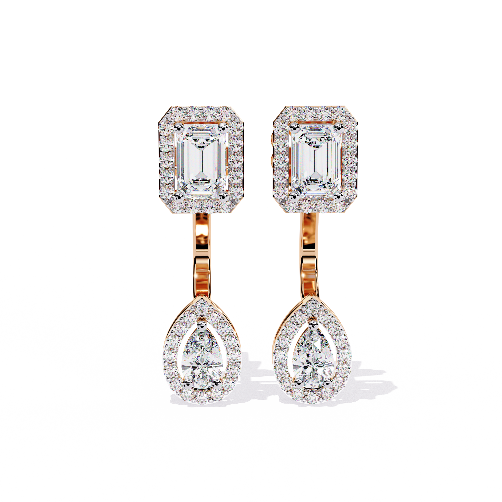 WOKE™ 1.58 CT Moissanite earrings in 925 Silver/9KGold