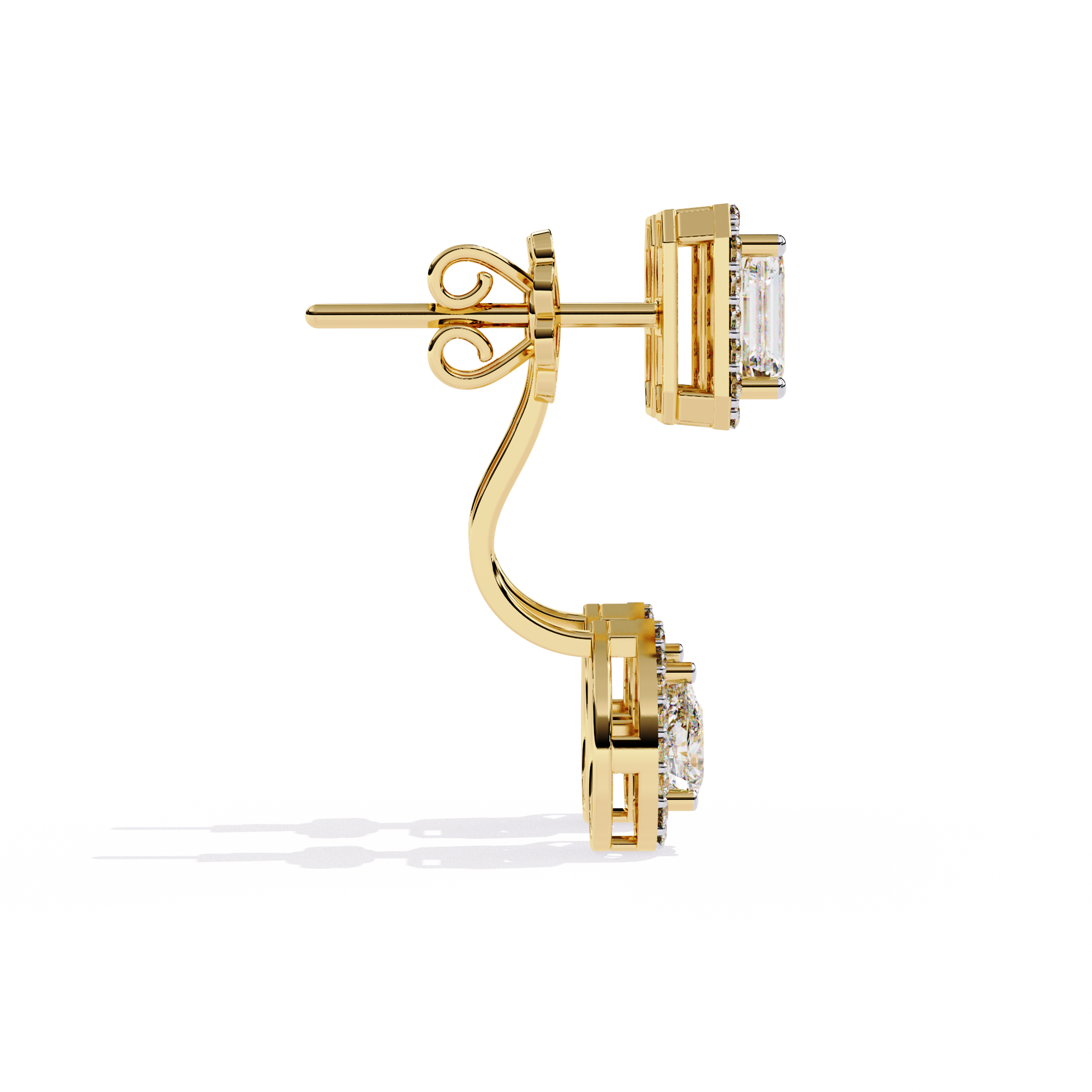 WOKE™ 1.58 CT Moissanite earrings in 925 Silver/9KGold