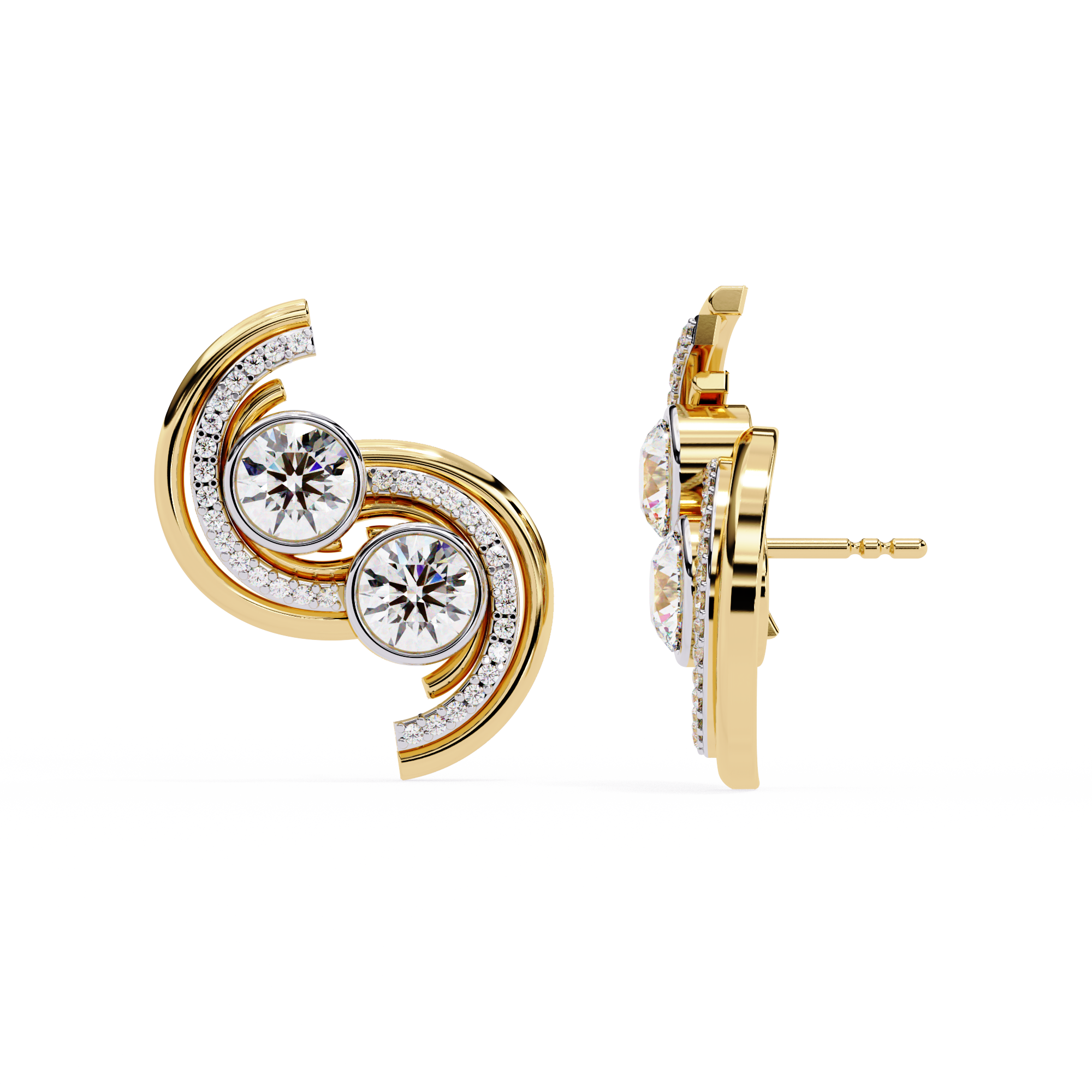 WOKE™ .68 CT  Lab grown diamond earrings in 14k Gold