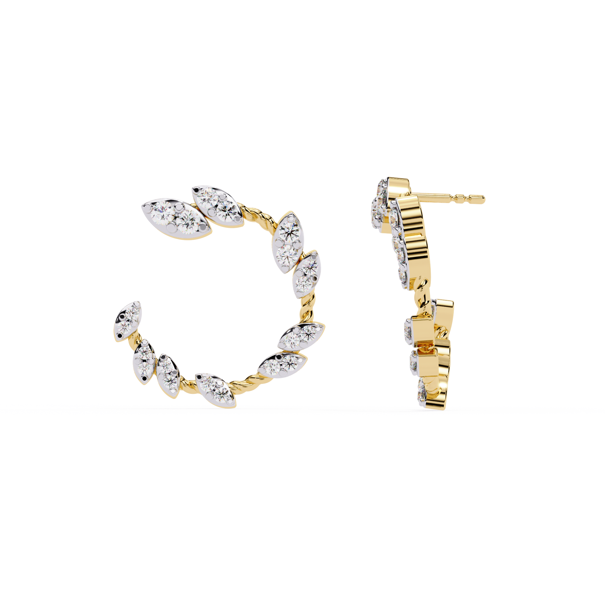 WOKE™ .88 CT  Lab grown diamond earrings in 14k Gold