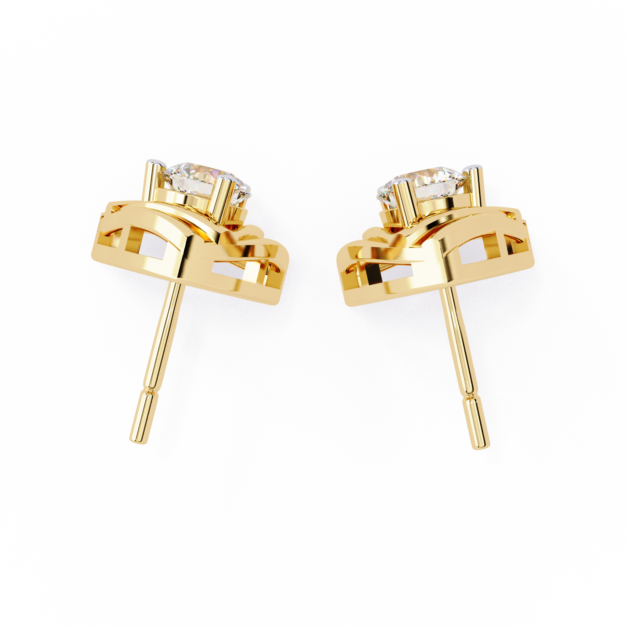 WOKE™ .54 CT  Lab grown diamond earrings in 14k Gold