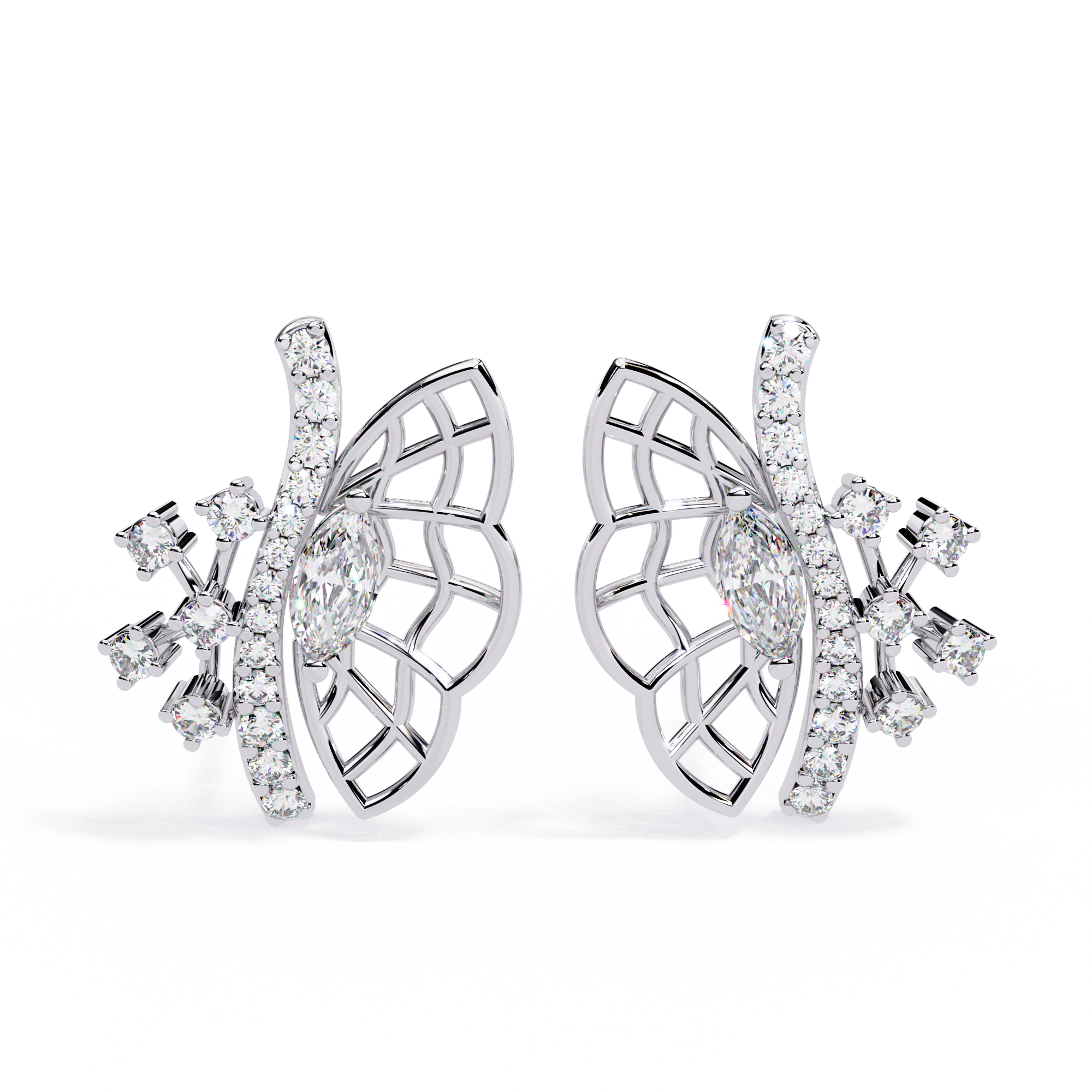 WOKE™ 0.58 CT  Moissanite butterfly earrrings in 14k Gold