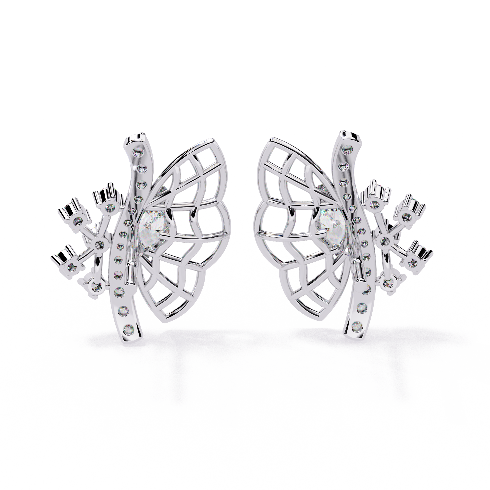 WOKE™ 0.58 CT  Lab grown diamond butterfly earrrings in 14k Gold