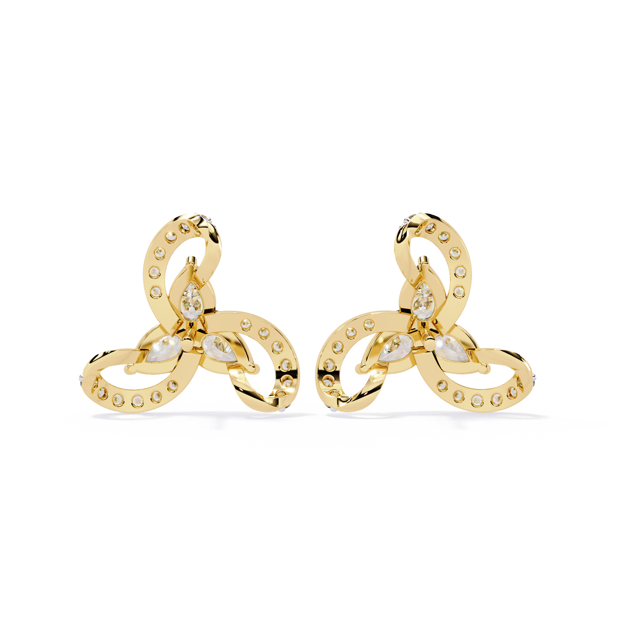 WOKE™ 0.58 CT Moissanite butterfly earrrings in 14k Gold