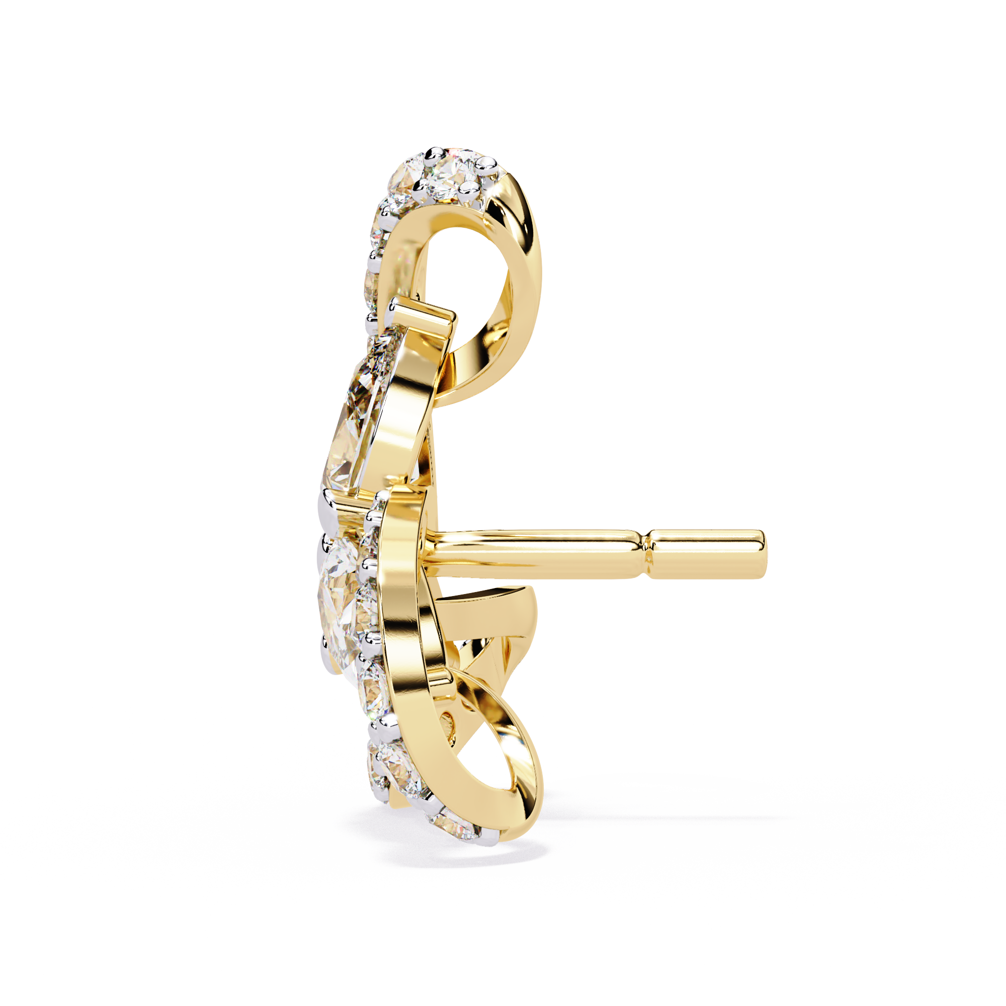 WOKE™ 0.58 CT Moissanite butterfly earrrings in 14k Gold