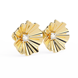 WOKE™ 0.28 CT  Lab grown shell earrrings in 14k Gold