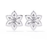 0.28 CT  Lab grown diamond flower earrings in 925 sterling silver