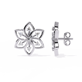 0.28 CT  Lab grown diamond flower earrings in 925 sterling silver