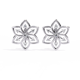 0.28 CT  Lab grown diamond flower earrings in 925 sterling silver