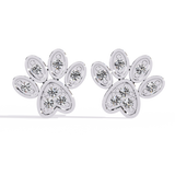 WOKE™ 0.28 CT  Lab grown paw earrrings in 14k Gold